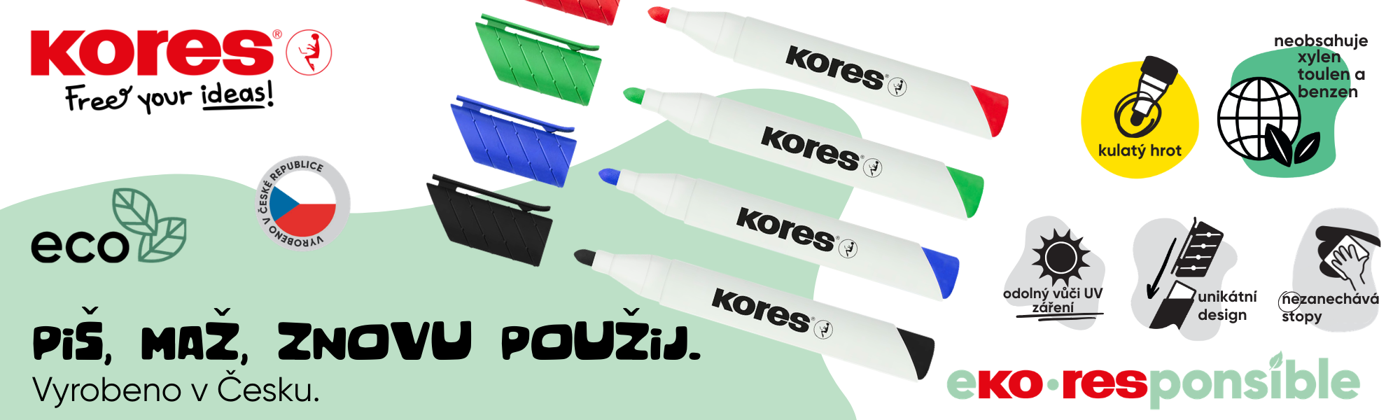 Popisovač na bílé tabule a flipcharty ECO K-Marker Whiteboard