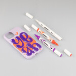 Phone case painted with Kores Duo Tip acrylic markers