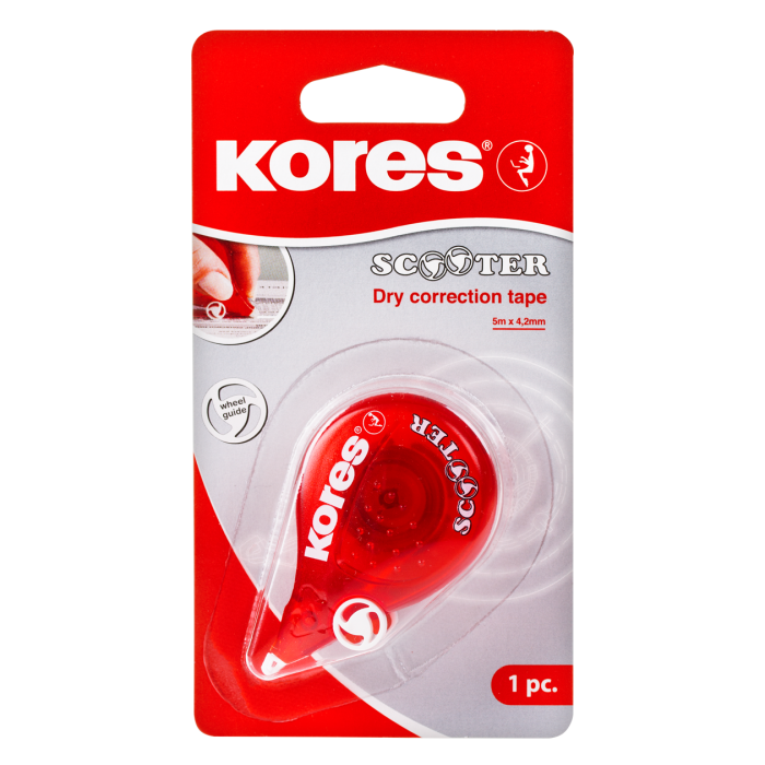 - 10 Count Scooter Neon 26.24 ft KORES Whiteout Correction Tape 