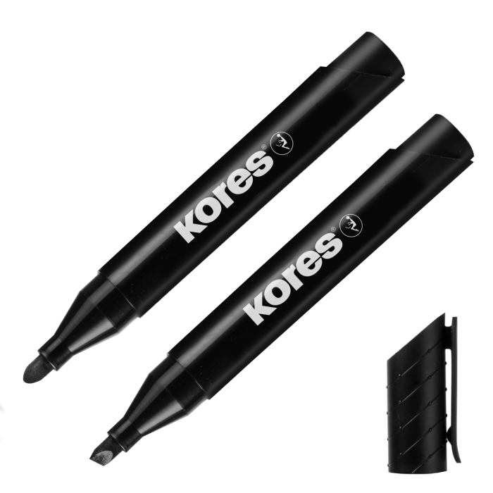 KORES Board and flipchart marker set, 1-3 mm, cut, KORES  "K-Marker", 6 different colours